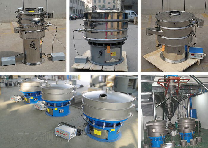 加高式超聲波旋振篩，碳鋼+不銹鋼式超聲波旋振篩，全不銹鋼式超聲波旋振篩，全碳鋼式超聲波旋振篩。